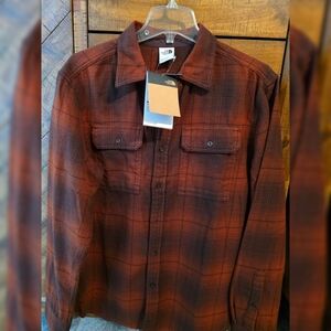 The North Face Arroyo Flannel Plaid Button Down Shirt Coal Brown Horizon Plaid